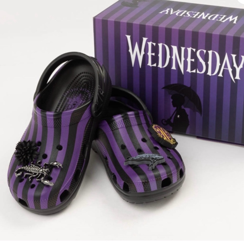 NEW Wednesday CROCS - Purple and Black
